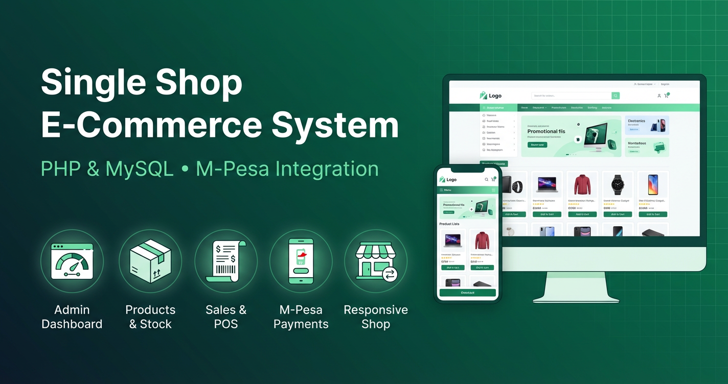 Single Shop E-Commerce System with Admin & M-Pesa – PHP & MySQL