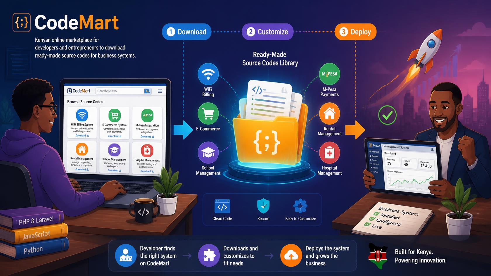 CodeMart – Source Code Marketplace Script with M-Pesa & Paystack